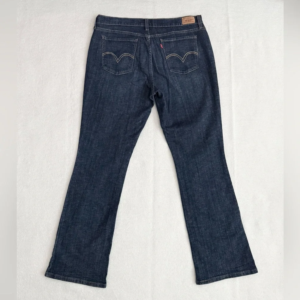Levi's 515 Mid Rise Bootcut Dark Blue Wash Denim Jeans Size 14L - Picture 5 of 11